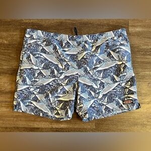 Vineyard Vines Fish Swim Trunks Size XXL Board Shorts Blue All Over Print‎ C29